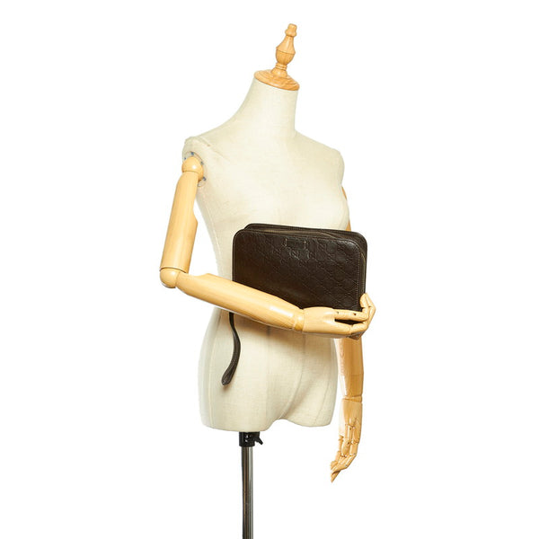 グッチ シマ 201755 ブラウン レザー クラッチバッグ メンズ GUCCI 中古