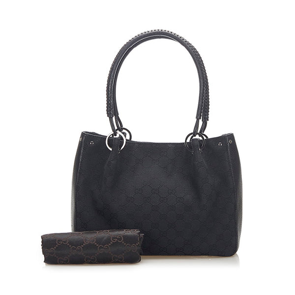 グッチ GGキャンバス トートバッグ　115007 115007 ブラック キャンバス ハンドバッグ レディース GUCCI 中古