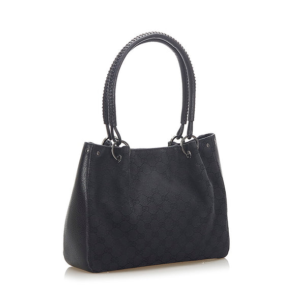 グッチ GGキャンバス トートバッグ　115007 115007 ブラック キャンバス ハンドバッグ レディース GUCCI 中古