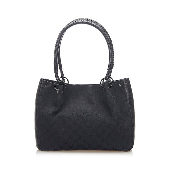 グッチ GGキャンバス トートバッグ　115007 115007 ブラック キャンバス ハンドバッグ レディース GUCCI 中古