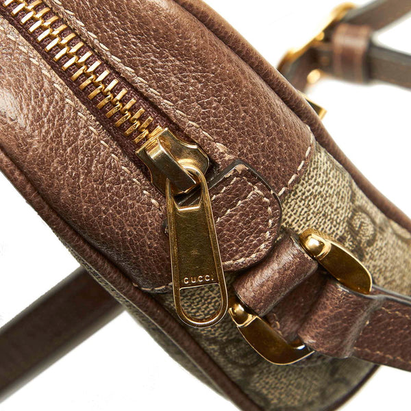 グッチ オフィディア　 シェリーライン 517350 ベージュ ブラウン PVC レザー ショルダーバッグ レディース GUCCI 中古