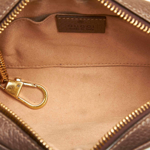 グッチ オフィディア　 シェリーライン 517350 ベージュ ブラウン PVC レザー ショルダーバッグ レディース GUCCI 中古