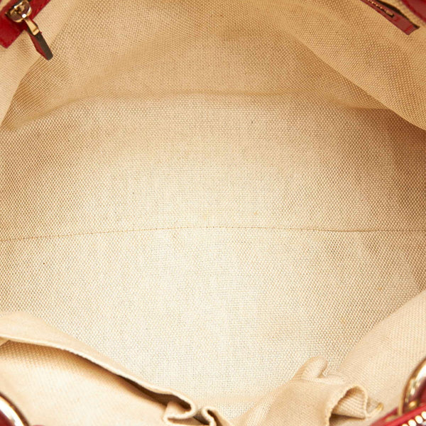 グッチ GGキャンバス ハート 309122 ベージュ レッド キャンバス レザー ショルダーバッグ レディース GUCCI 中古