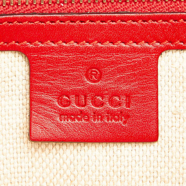 グッチ GGキャンバス ハート 309122 ベージュ レッド キャンバス レザー ショルダーバッグ レディース GUCCI 中古