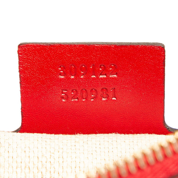 グッチ GGキャンバス ハート 309122 ベージュ レッド キャンバス レザー ショルダーバッグ レディース GUCCI 中古