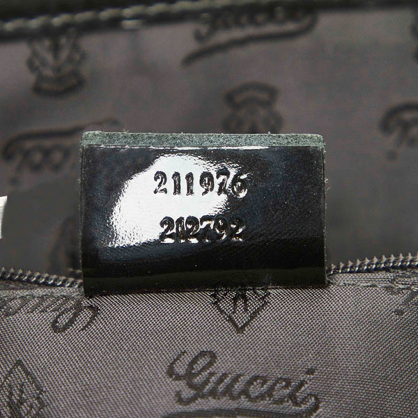 グッチ GGキャンバス 211976 ブラウン キャンバス パテントレザー トートバッグ レディース GUCCI 中古