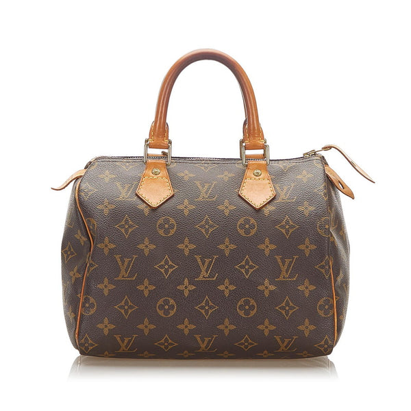 ルイ ヴィトン モノグラム スピーディ25　 M41109 ブラウン PVC レザー ハンドバッグ レディース LOUIS VUITTON 中古