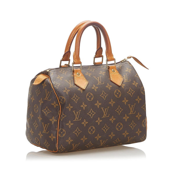 ルイ ヴィトン モノグラム スピーディ25　 M41109 ブラウン PVC レザー ハンドバッグ レディース LOUIS VUITTON 中古