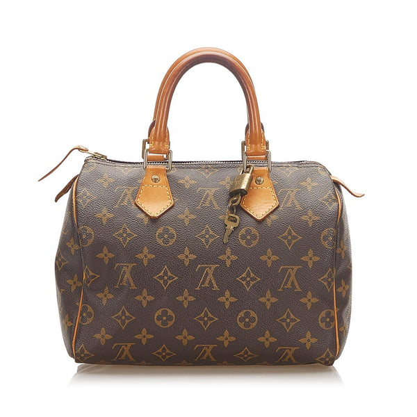 ルイ ヴィトン モノグラム スピーディ25　 M41109 ブラウン PVC レザー ハンドバッグ レディース LOUIS VUITTON 中古