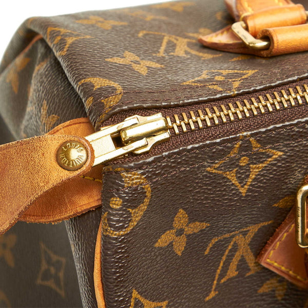 ルイ ヴィトン モノグラム スピーディ25　 M41109 ブラウン PVC レザー ハンドバッグ レディース LOUIS VUITTON 中古