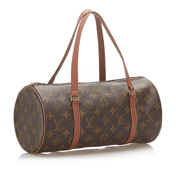 ルイ ヴィトン モノグラム パピヨン30 旧型 M51365 ブラウン PVC レザー ハンドバッグ レディース LOUIS VUITTON 中古