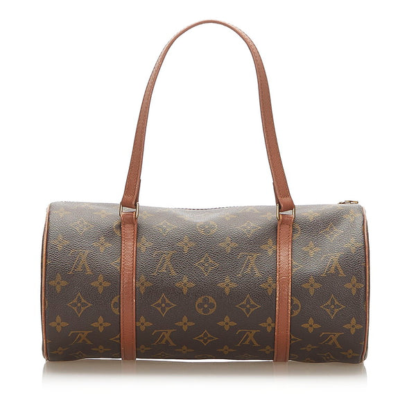 ルイ ヴィトン モノグラム パピヨン30 旧型 M51365 ブラウン PVC レザー ハンドバッグ レディース LOUIS VUITTON 中古