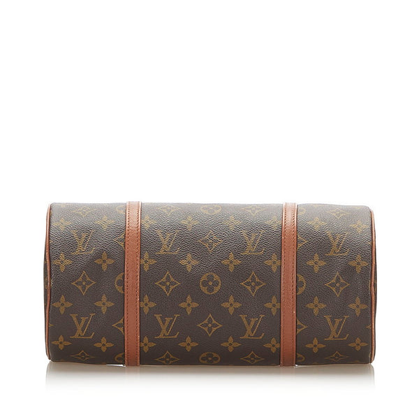 ルイ ヴィトン モノグラム パピヨン30 旧型 M51365 ブラウン PVC レザー ハンドバッグ レディース LOUIS VUITTON 中古