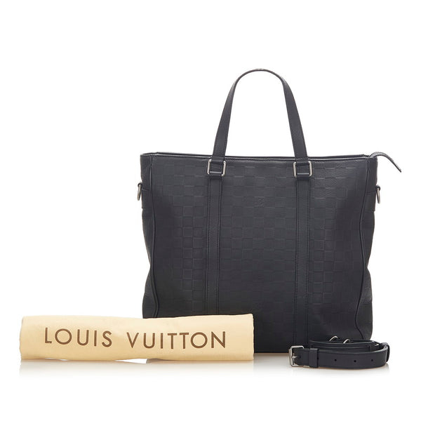 ルイ ヴィトン ダミエアンフィニ タダオ PM N41468 ブラック レザー ショルダーバッグ トートバッグ 2WAY メンズ LOUIS VUITTON 中古