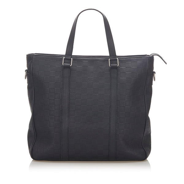 ルイ ヴィトン ダミエアンフィニ タダオ PM N41468 ブラック レザー ショルダーバッグ トートバッグ 2WAY メンズ LOUIS VUITTON 中古