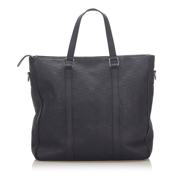 ルイ ヴィトン ダミエアンフィニ タダオ PM N41468 ブラック レザー ショルダーバッグ トートバッグ 2WAY メンズ LOUIS VUITTON 中古