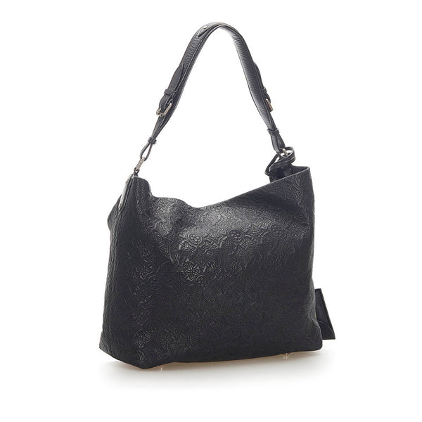 ルイ ヴィトン モノグラム アンティア ホーボー M93833 ブラック レザー 肩掛け ショルダーバッグ レディース LOUIS VUITTON 中古