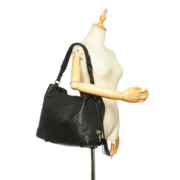 ルイ ヴィトン モノグラム アンティア ホーボー M93833 ブラック レザー 肩掛け ショルダーバッグ レディース LOUIS VUITTON 中古