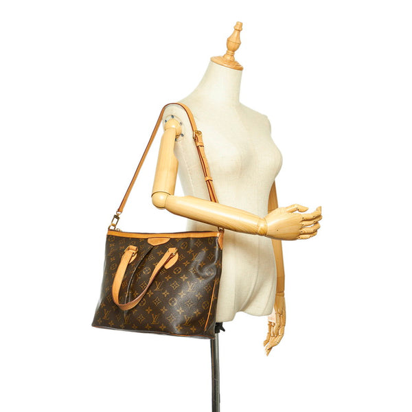ルイ ヴィトン モノグラム パレルモPM M40145 ブラウン PVC レザー ショルダーバッグ レディース LOUIS VUITTON 中古
