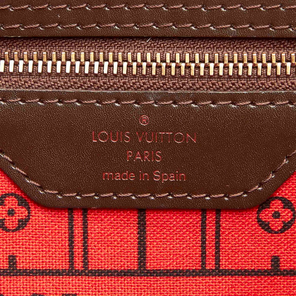 ルイ ヴィトン ダミエ ネヴァーフルMM N51105 ブラウン PVC レザー トートバッグ レディース LOUIS VUITTON 中古