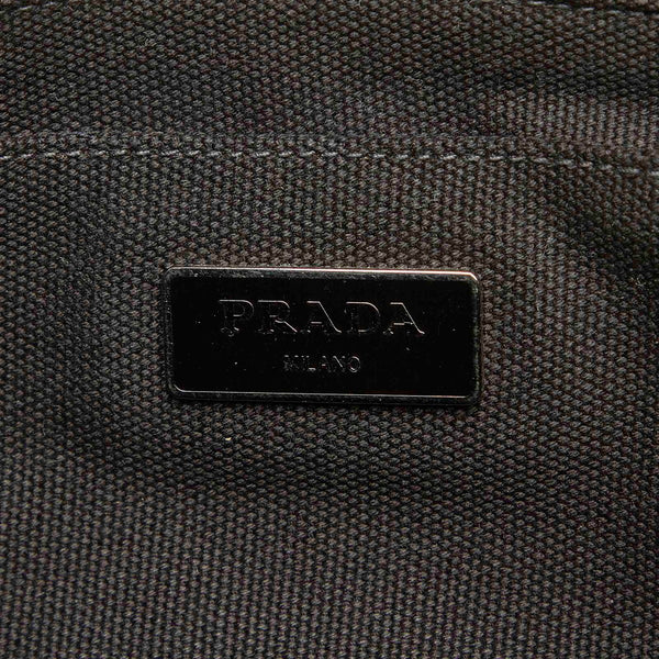 プラダ カナパ カモフラージュ B2642B ブルー グリーン キャンバス ハンドバッグ レディース PRADA 中古