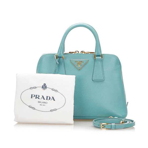 プラダ ライトブルー サフィアーノ ショルダーバッグ レディース PRADA 中古