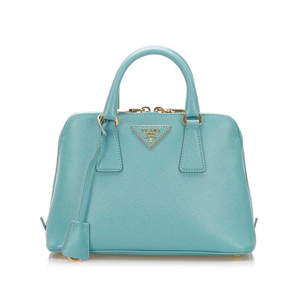 プラダ ライトブルー サフィアーノ ショルダーバッグ レディース PRADA 中古
