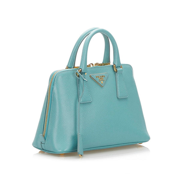 プラダ ライトブルー サフィアーノ ショルダーバッグ レディース PRADA 中古