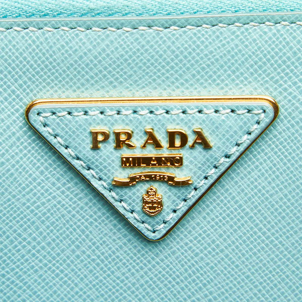 プラダ ライトブルー サフィアーノ ショルダーバッグ レディース PRADA 中古