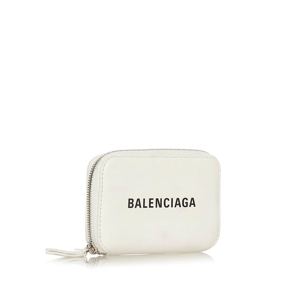 バレンシアガ 580077 ホワイト ブラック レザー コインケース レディース BALENCIAGA 【中古】