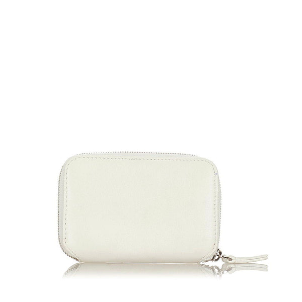 バレンシアガ 580077 ホワイト ブラック レザー コインケース レディース BALENCIAGA 【中古】