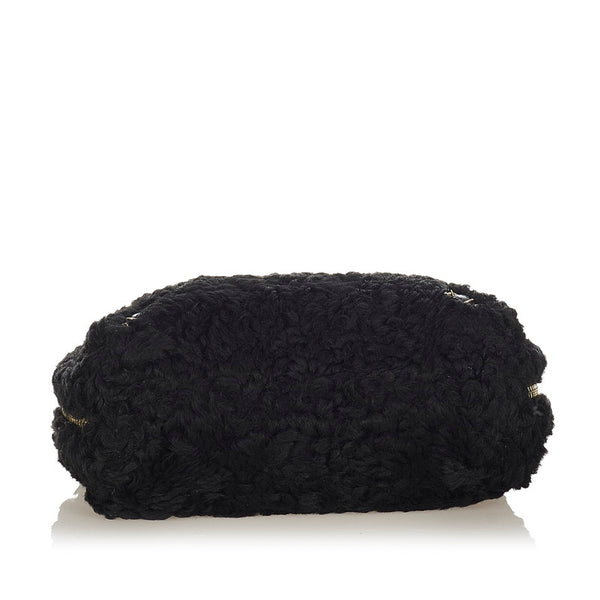 バレンシアガ ペーパー 370926 ブラック ムートン レザー ハンドバッグ レディース BALENCIAGA 【中古】