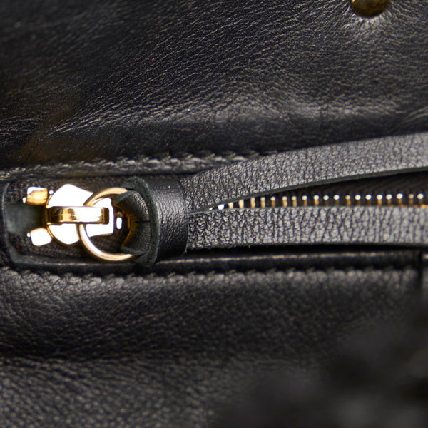 バレンシアガ ペーパー 370926 ブラック ムートン レザー ハンドバッグ レディース BALENCIAGA 【中古】