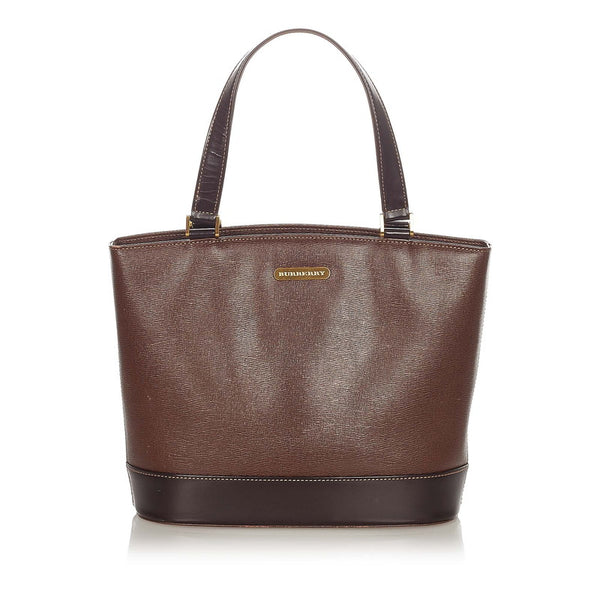バーバリー ブラウン レザー ショルダーバッグ トートバッグ レディース BURBERRY 【中古】