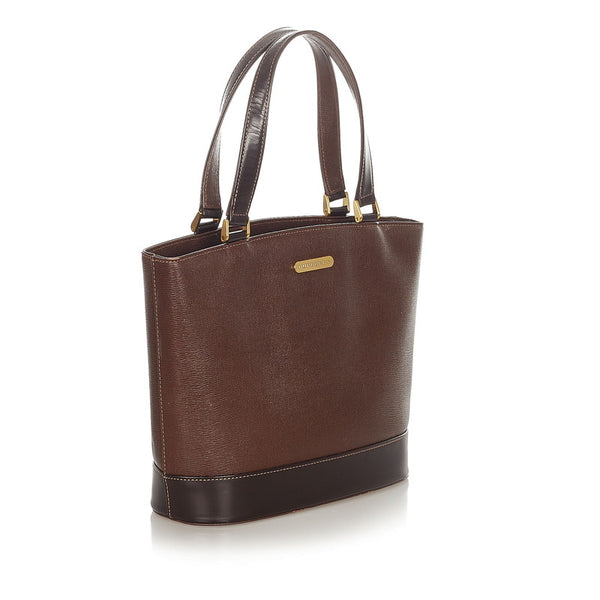 バーバリー ブラウン レザー ショルダーバッグ トートバッグ レディース BURBERRY 【中古】