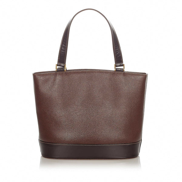 バーバリー ブラウン レザー ショルダーバッグ トートバッグ レディース BURBERRY 【中古】