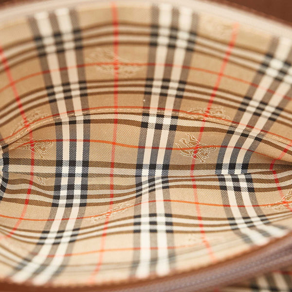 バーバリー ブラウン レザー ショルダーバッグ トートバッグ レディース BURBERRY 【中古】