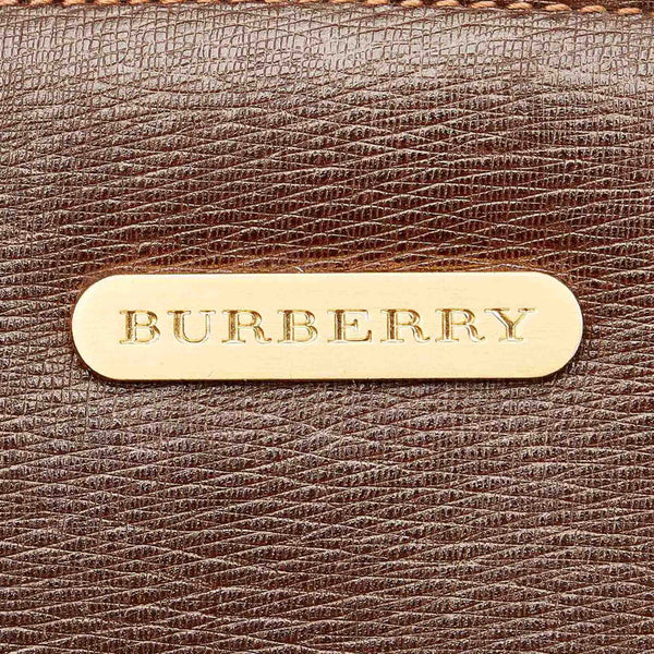 バーバリー ブラウン レザー ショルダーバッグ トートバッグ レディース BURBERRY 【中古】