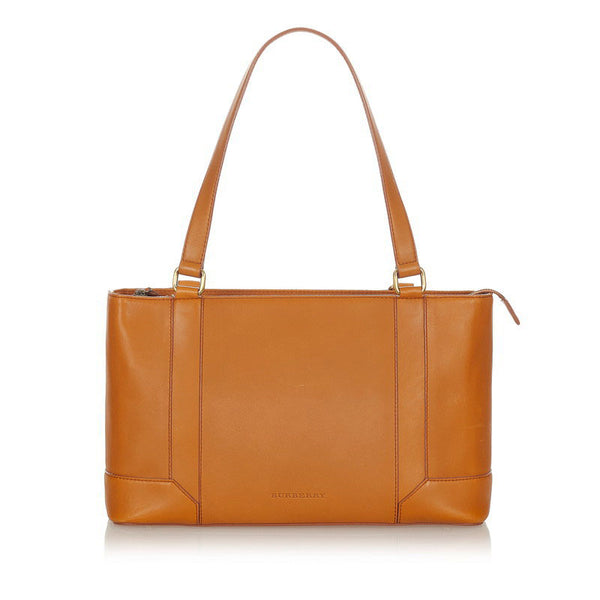バーバリー キャメル レザー ショルダーバッグ レディース BURBERRY 【中古】