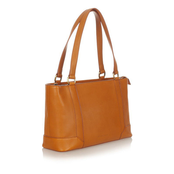 バーバリー キャメル レザー ショルダーバッグ レディース BURBERRY 【中古】