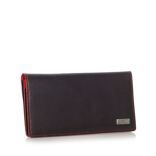 バーバリー ブラウン レザー 長財布 メンズ BURBERRY 【中古】
