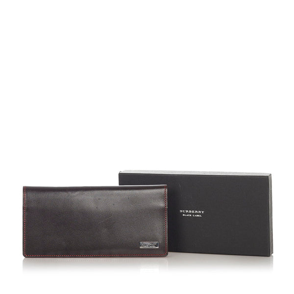 バーバリー ブラウン レザー 長財布 メンズ BURBERRY 【中古】
