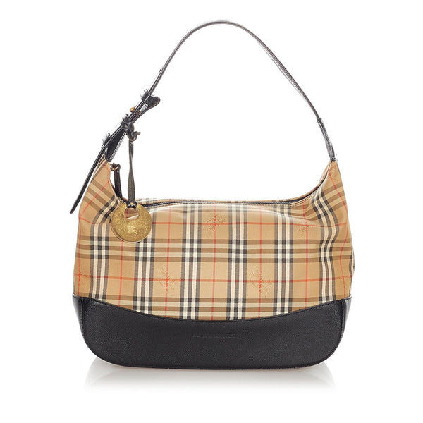 バーバリー ブラウン レザー 肩掛け ショルダーバッグ レディース BURBERRY 【中古】