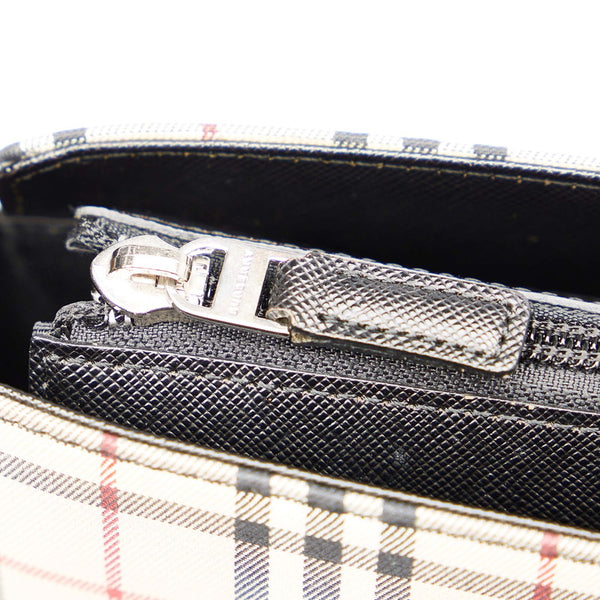 バーバリー ノバチェック ベージュ キャンバス レザー トートバッグ レディース BURBERRY 【中古】