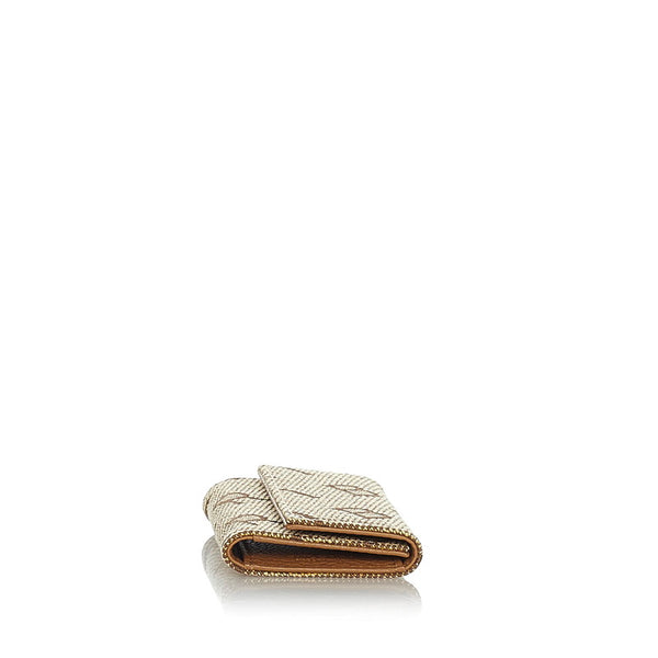 ブルガリ マキシロゴ ６連 ベージュ キャンバス キーケース レディース BVLGARI 【中古】