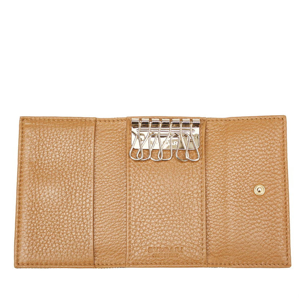 ブルガリ マキシロゴ ６連 ベージュ キャンバス キーケース レディース BVLGARI 【中古】