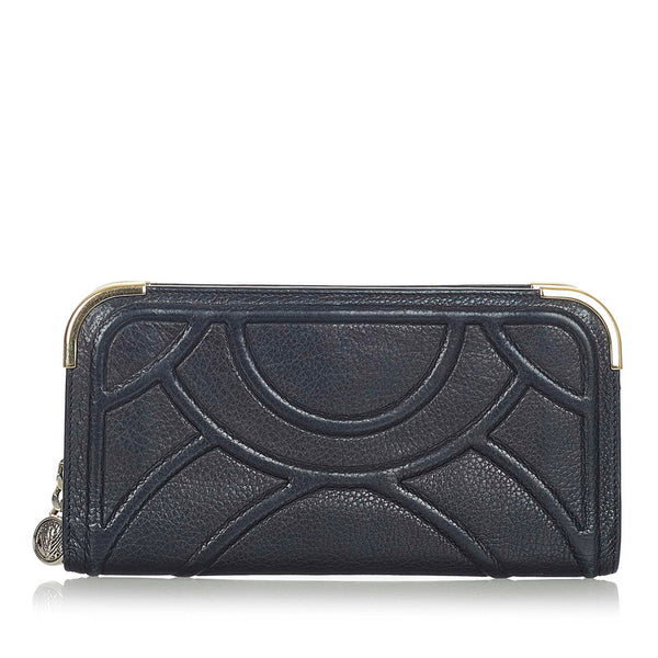 ブルガリ ブラック ゴールド レザー 長財布 メンズ BVLGARI 【中古】