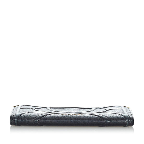 ブルガリ ブラック ゴールド レザー 長財布 メンズ BVLGARI 【中古】