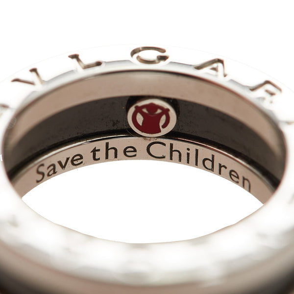 ブルガリ SV925 シルバー セラミック セーブザチルドレン　 リング 指輪 レディース BVLGARI 7号 【中古】