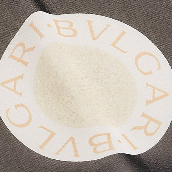 ブルガリ ロゴ入り ブラック  シルク スカーフ レディース BVLGARI 【中古】